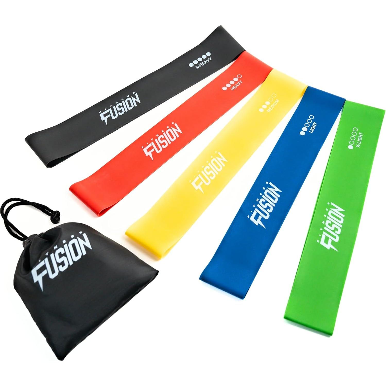 Conjunto de 5 Bandas de Resistencia Fitness Fusion - Antideslizantes