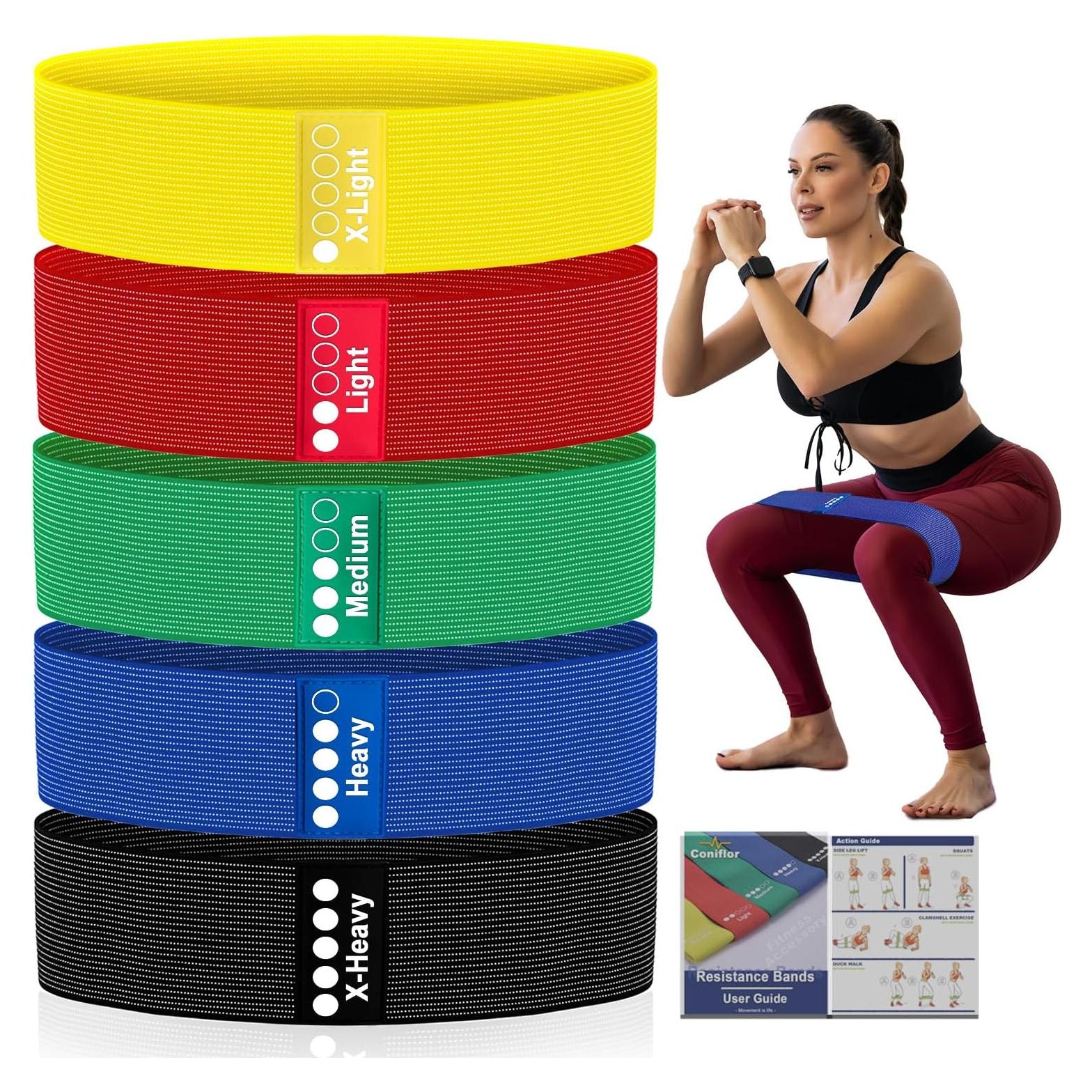 Bandas de Resistencia Coniflor RB-0001-5-RGB - Juego de 5 Niveles