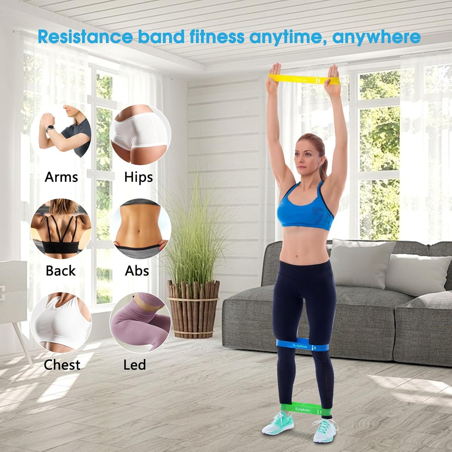 Set de 5 Bandas de Resistencia Sylphim con Bolsa y Guía