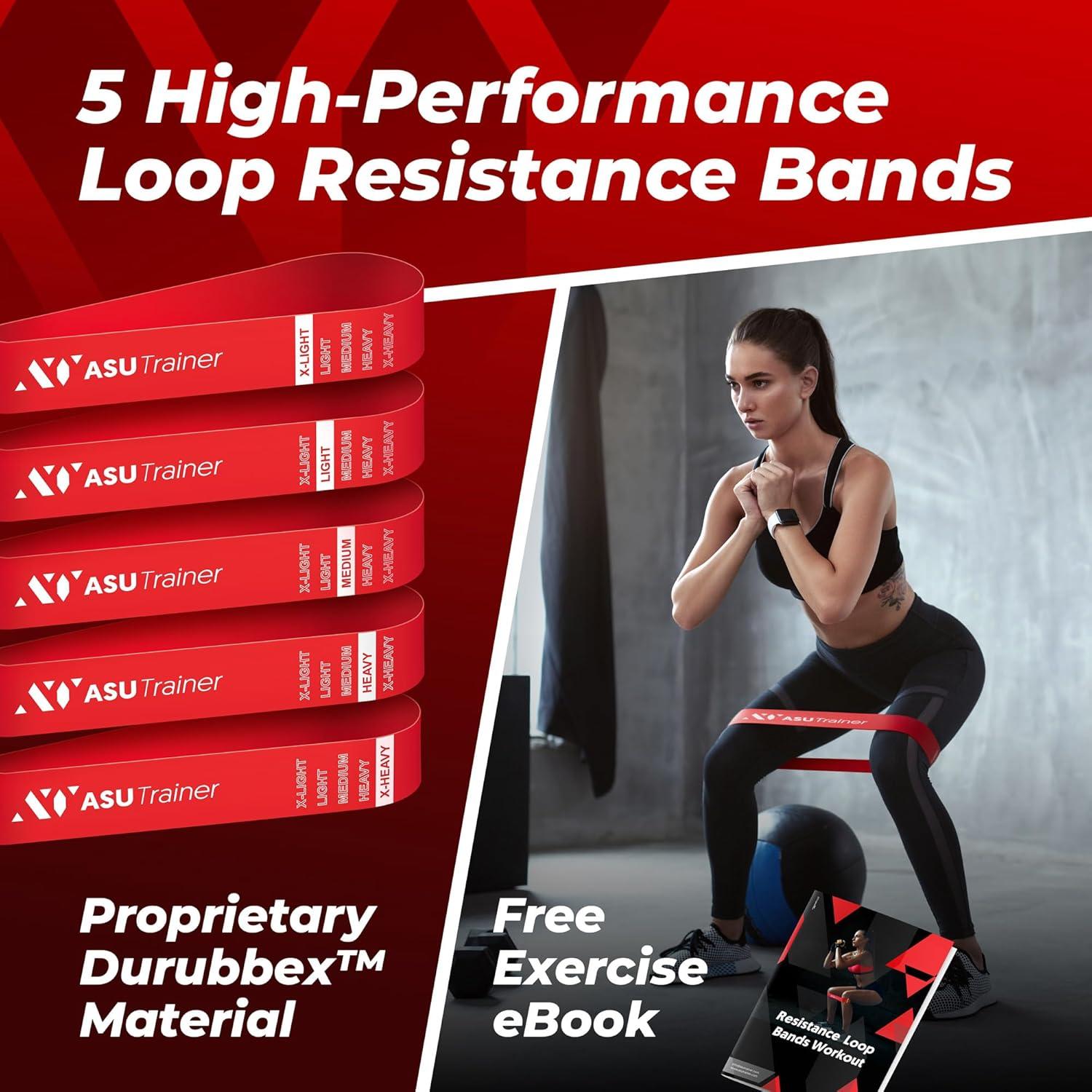 Bandas de Resistencia Loop ASU Trainer, 5 Niveles, 2.27-18.14 kg