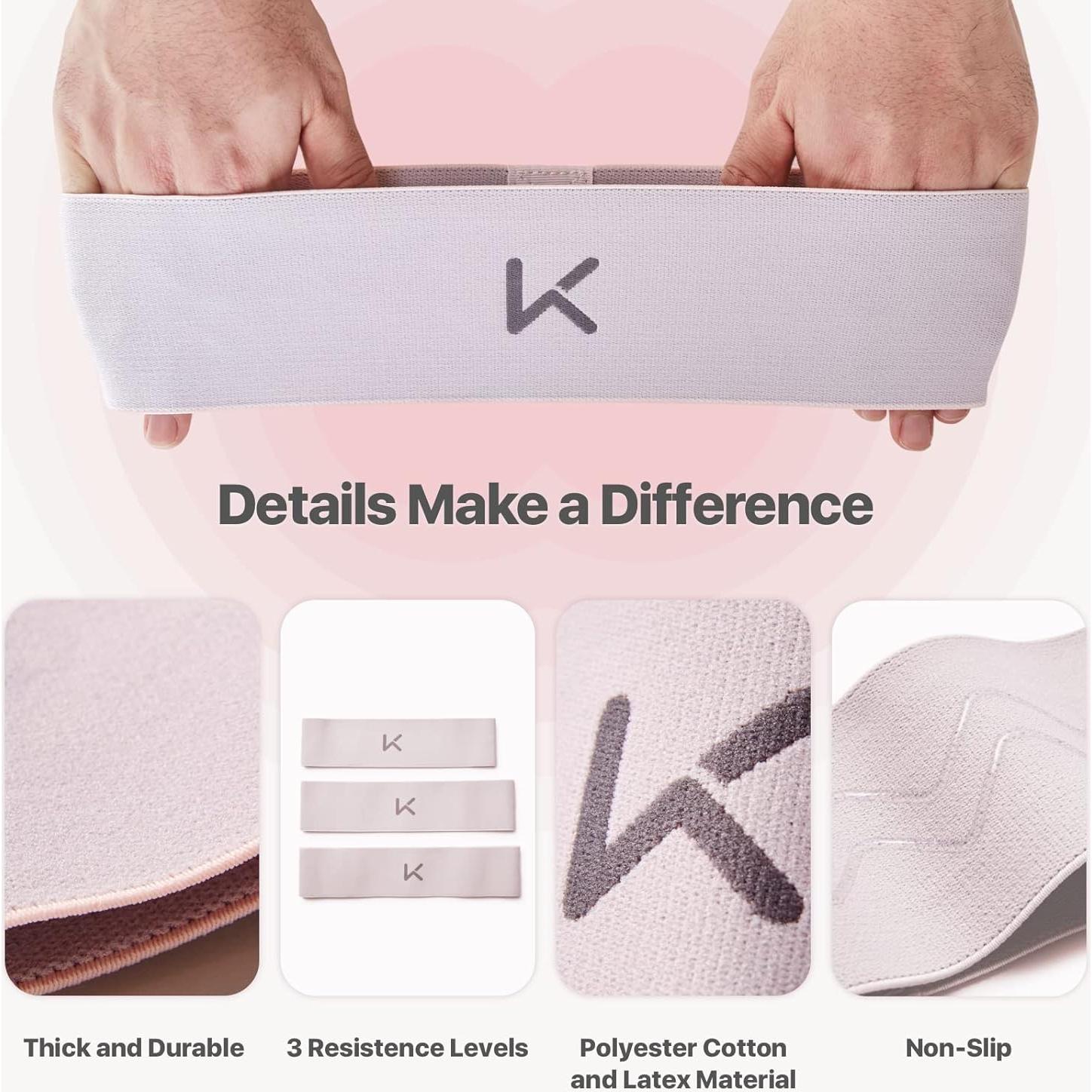 Bandas de Resistencia KEEP Rosa 8cm Antideslizantes para Ejercicio