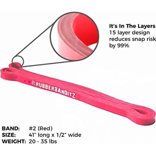 Bandas de Resistencia Rubberbanditz Rojo 15.88 kg para Dominadas