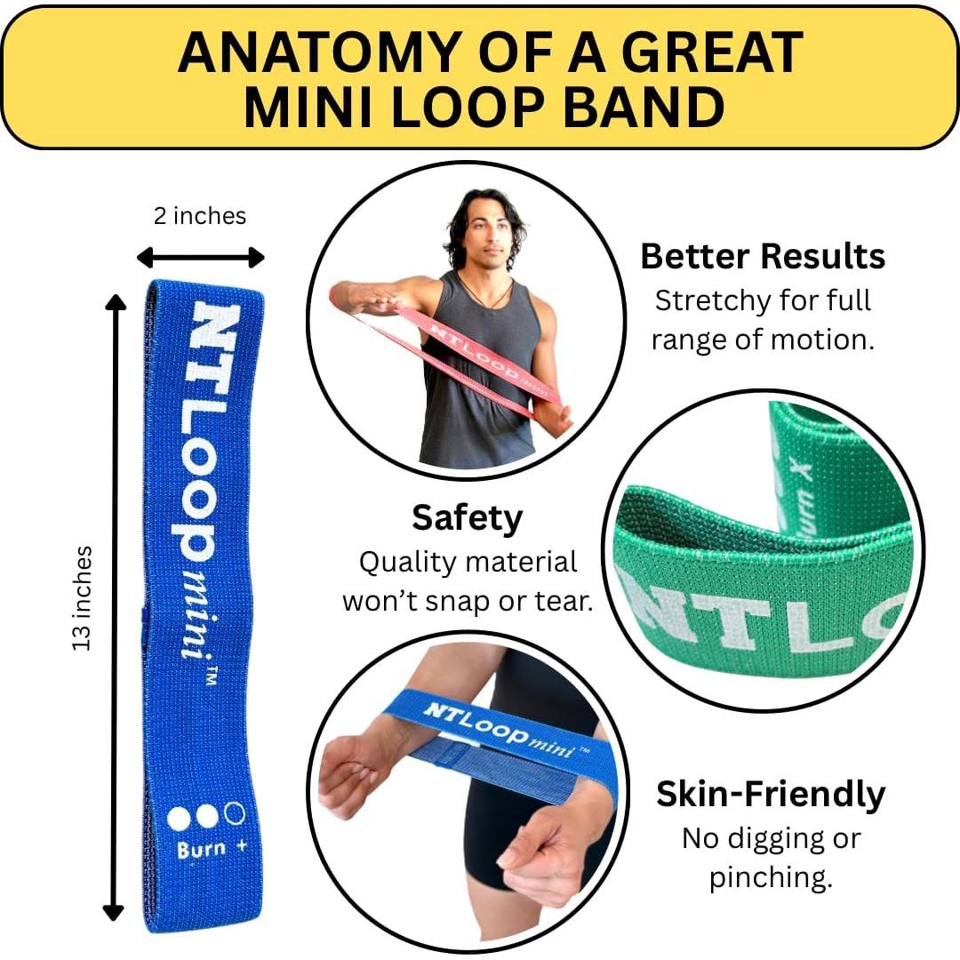 Set de Bandas Mini Loop NT para Ejercicio - 3 Niveles de Resistencia