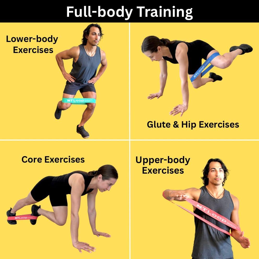 Set de Bandas Mini Loop NT para Ejercicio - 3 Niveles de Resistencia