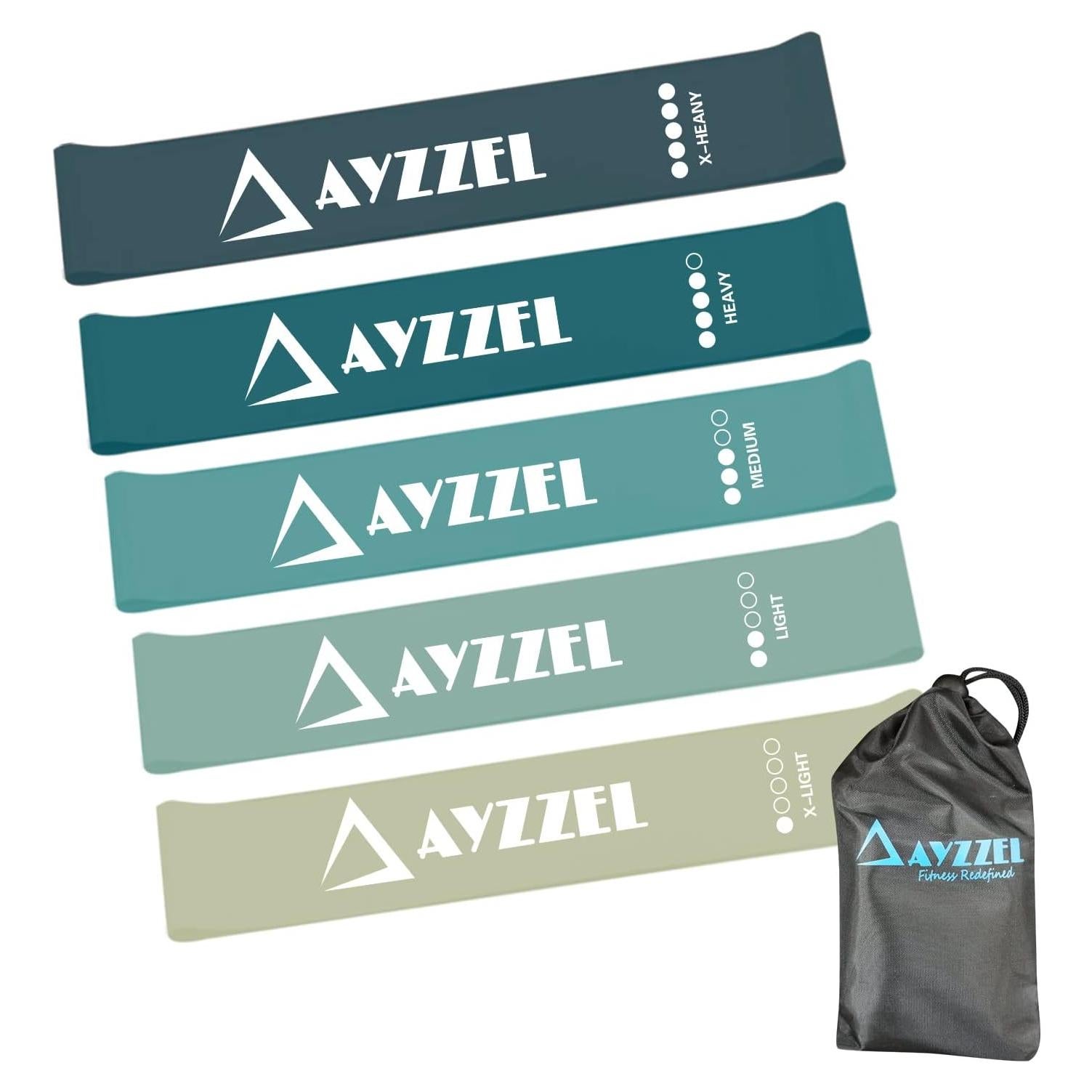 Bandas de Resistencia AYZZEL - Juego de 5 Niveles con Bolsa