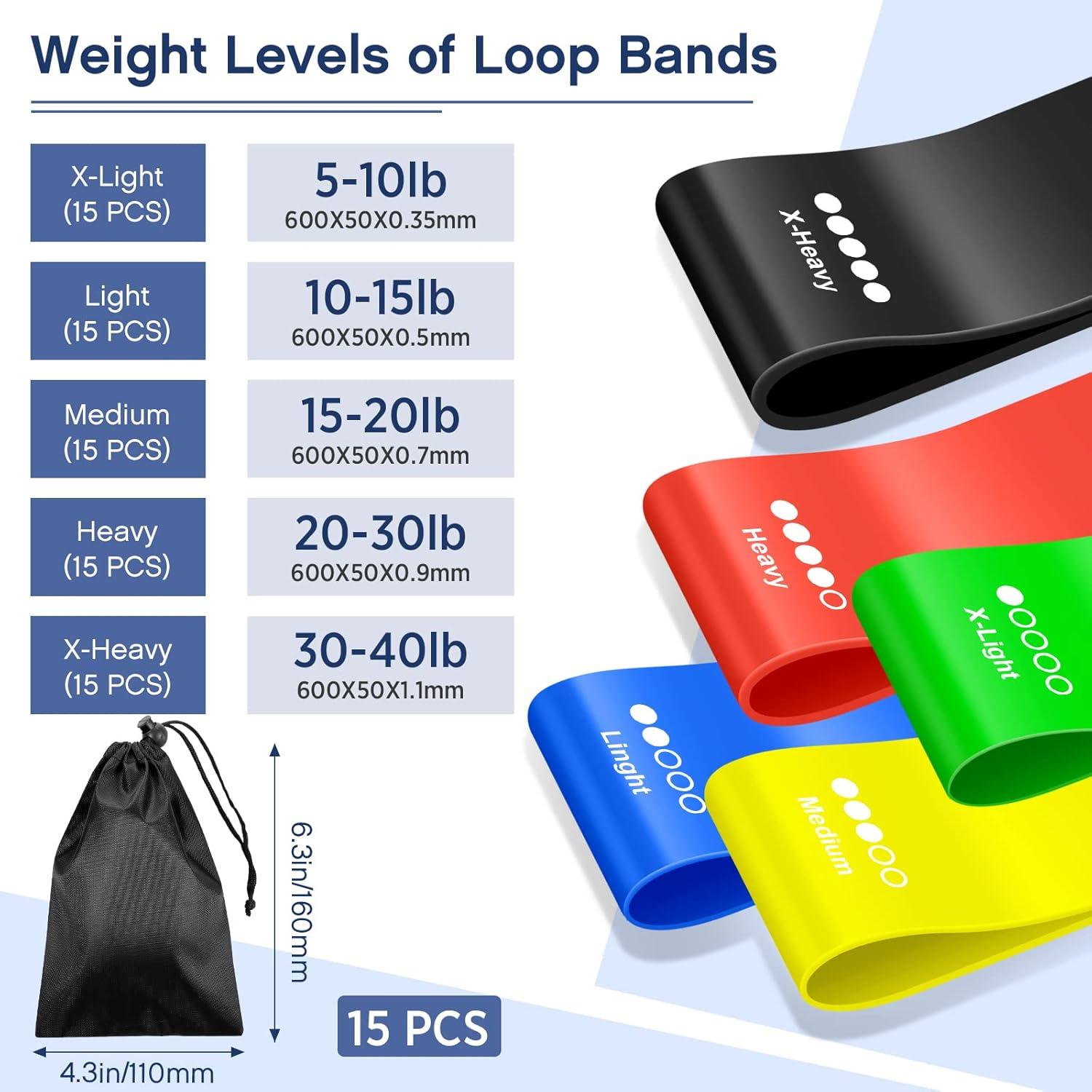 Juego de Bandas de Resistencia Sratte 90 Pcs con Mochilas