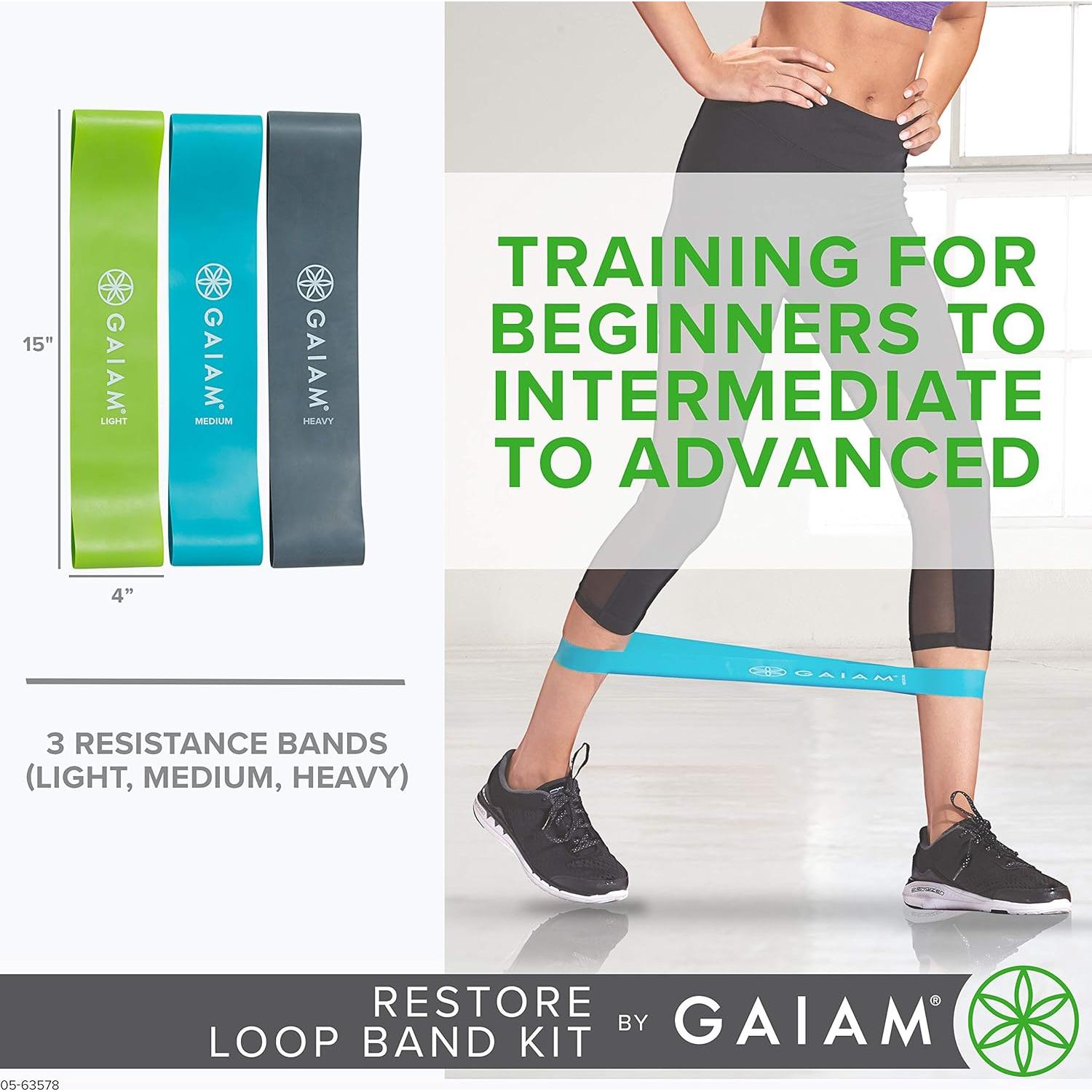 Kit de Bandas de Resistencia Gaiam Restore - 3 Niveles 38x10cm