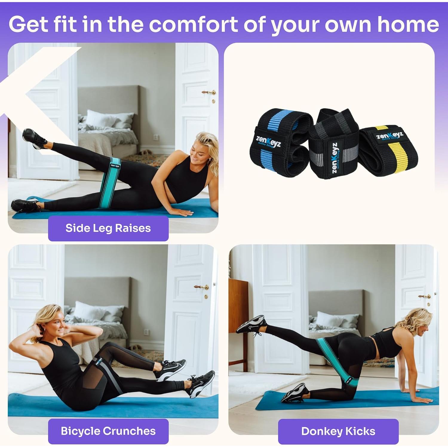 Bandas de Resistencia de Tela Zenkeyz - 3 Niveles de Tensión