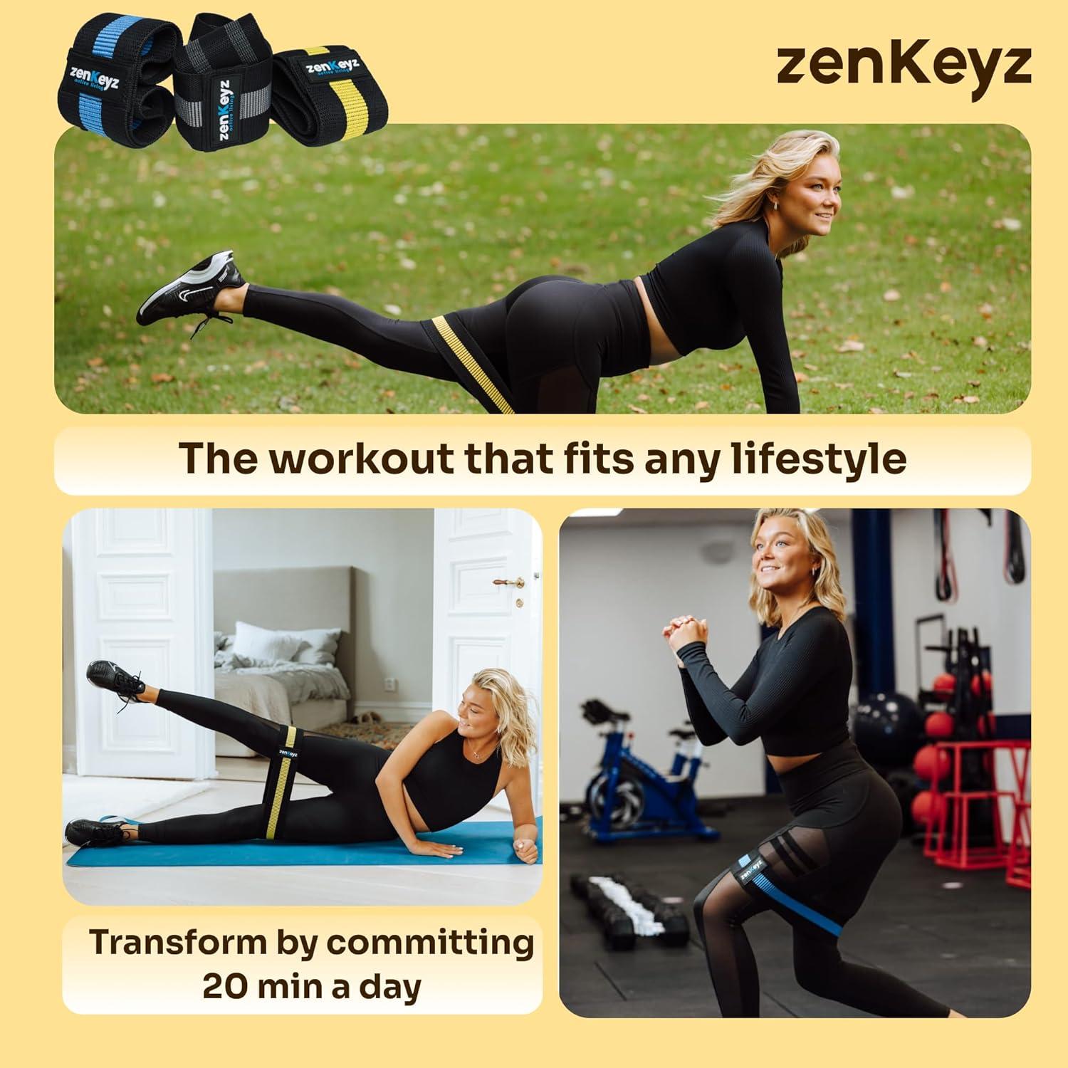 Bandas de Resistencia de Tela Zenkeyz - 3 Niveles de Tensión