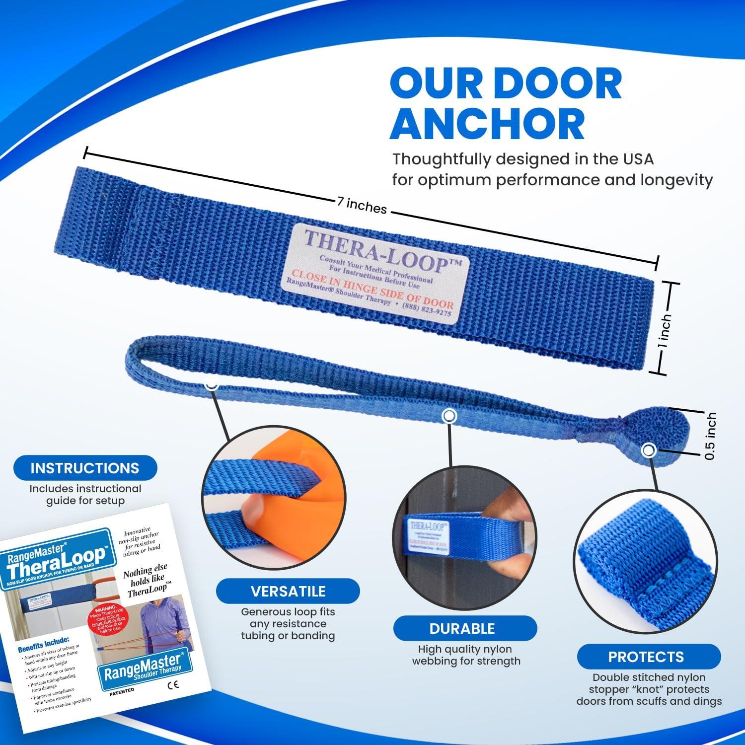 Anclajes de puerta RangeMaster TheraLoop Antideslizante - Paquete de 2, Azul