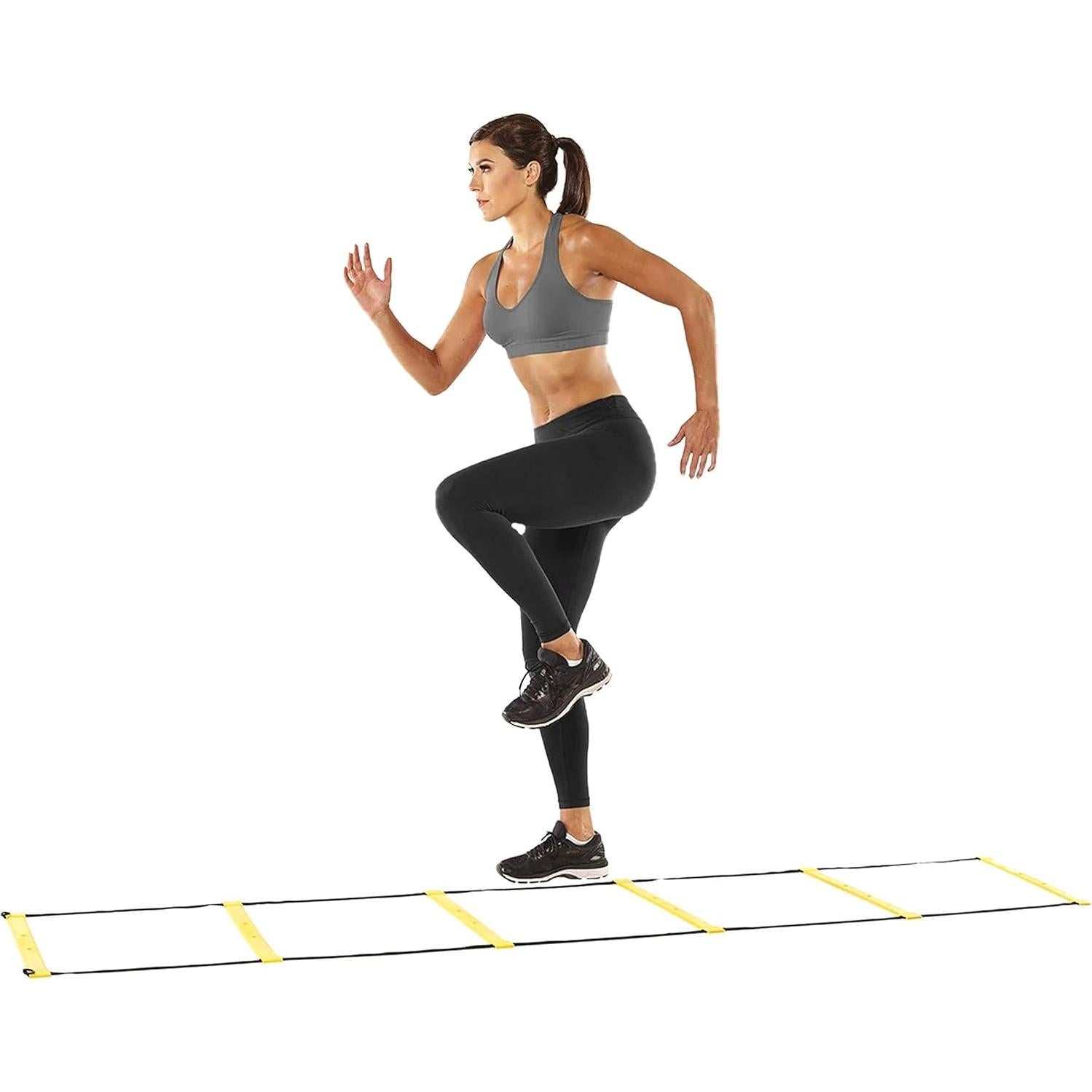 Escalera de Agilidad F1TNERGY 12 Escalones Amarilla + 10 Conos