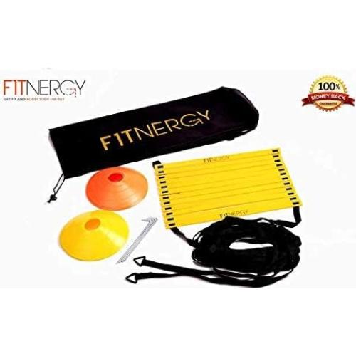 Escalera de Agilidad F1TNERGY 12 Escalones Amarilla + 10 Conos