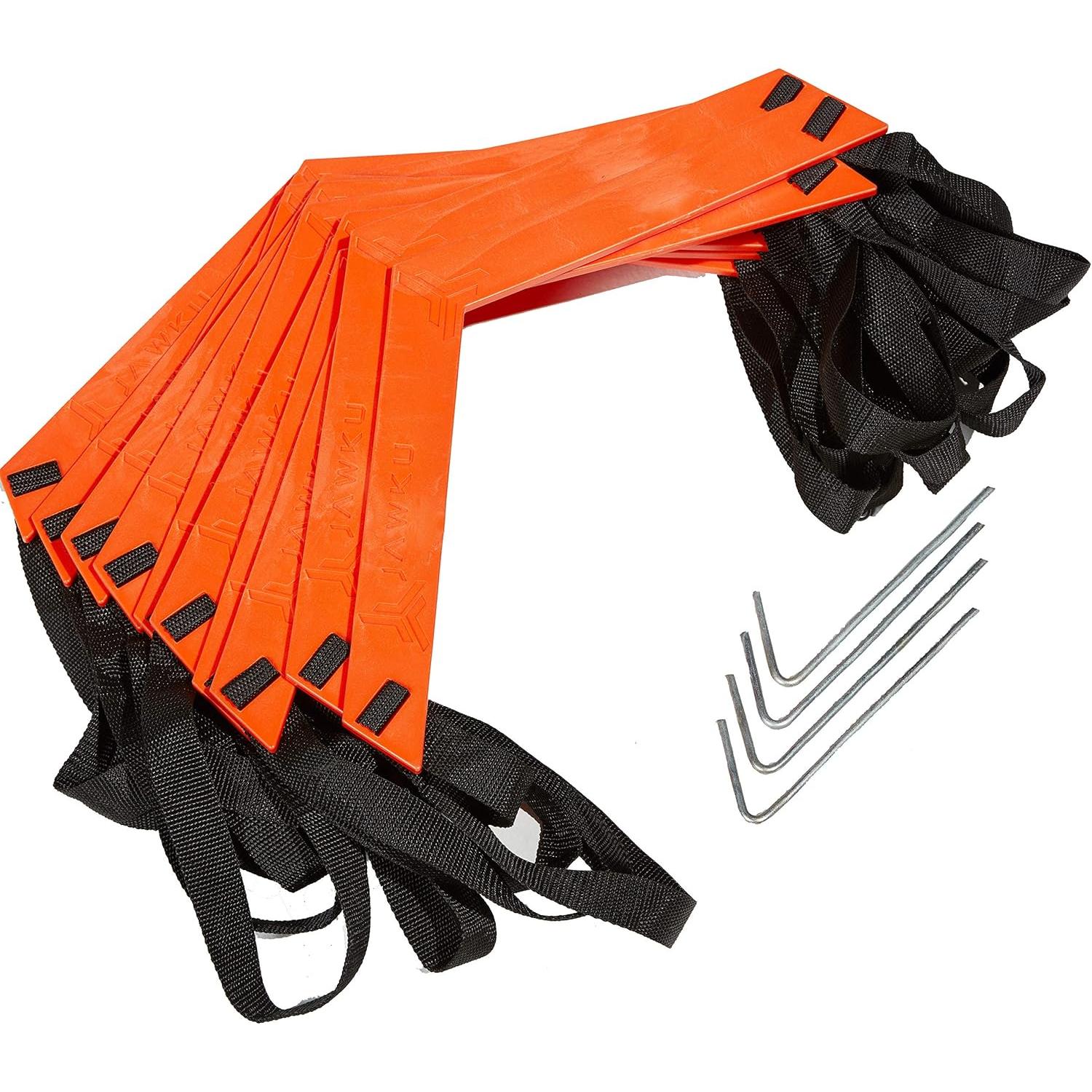 Escalera de Velocidad JAWKU 6.4m Ajustable 15 Escalones Naranja