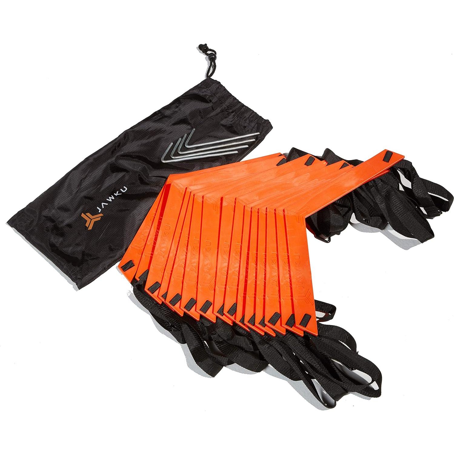 Escalera de Velocidad JAWKU 6.4m Ajustable 15 Escalones Naranja