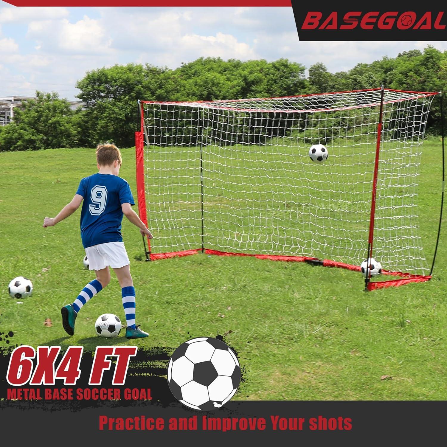 Portería de Fútbol BaseGoal 6x4 FT Plegable con Escalera