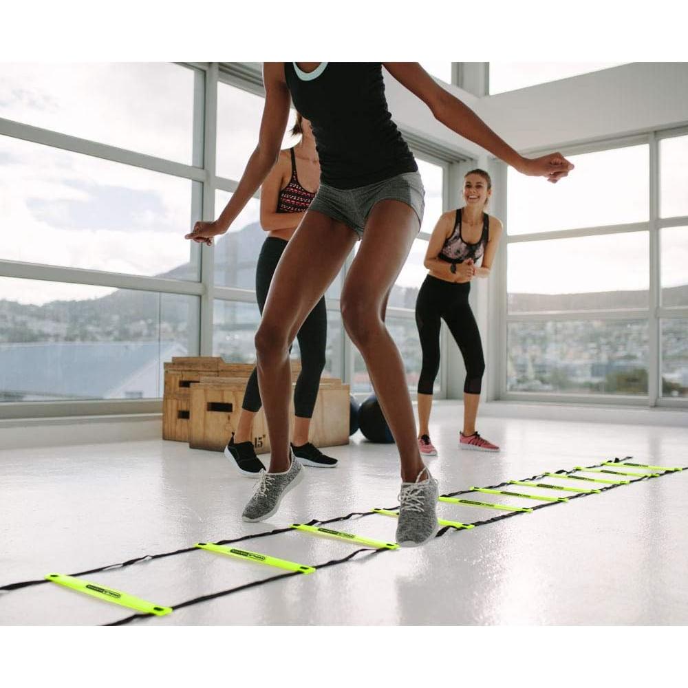 HolaHatha Speed and Agility 12 Rung Ladder Obstacle Training Equipment for Football, Soccer and All Sports, 19.7ft with Bag