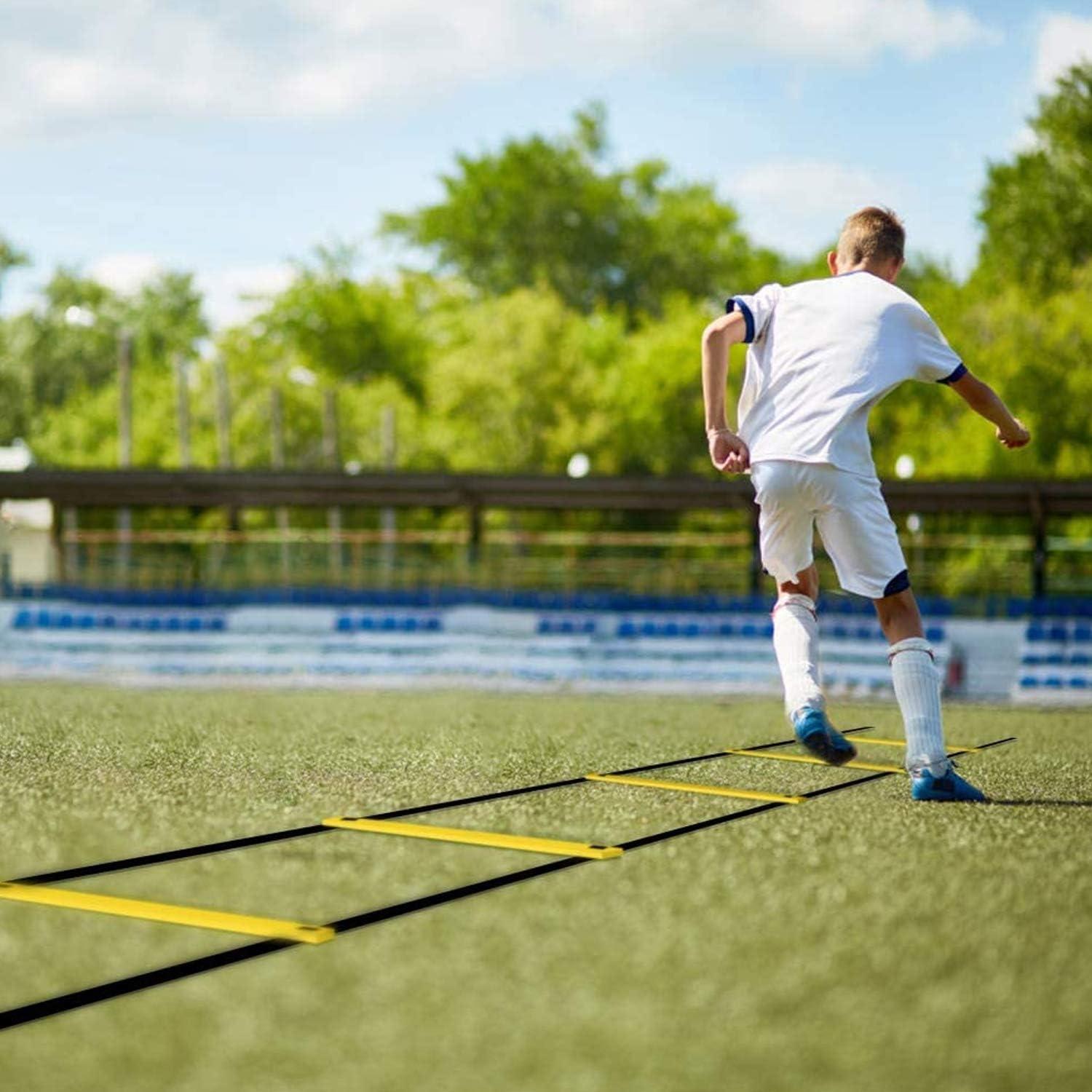 HolaHatha Speed and Agility 12 Rung Ladder Obstacle Training Equipment for Football, Soccer and All Sports, 19.7ft with Bag