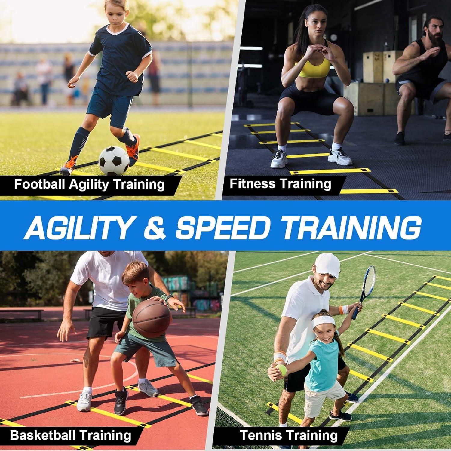 Conjunto de Entrenamiento de Agilidad DZLION - Escalera 6m, Vallas, Conos