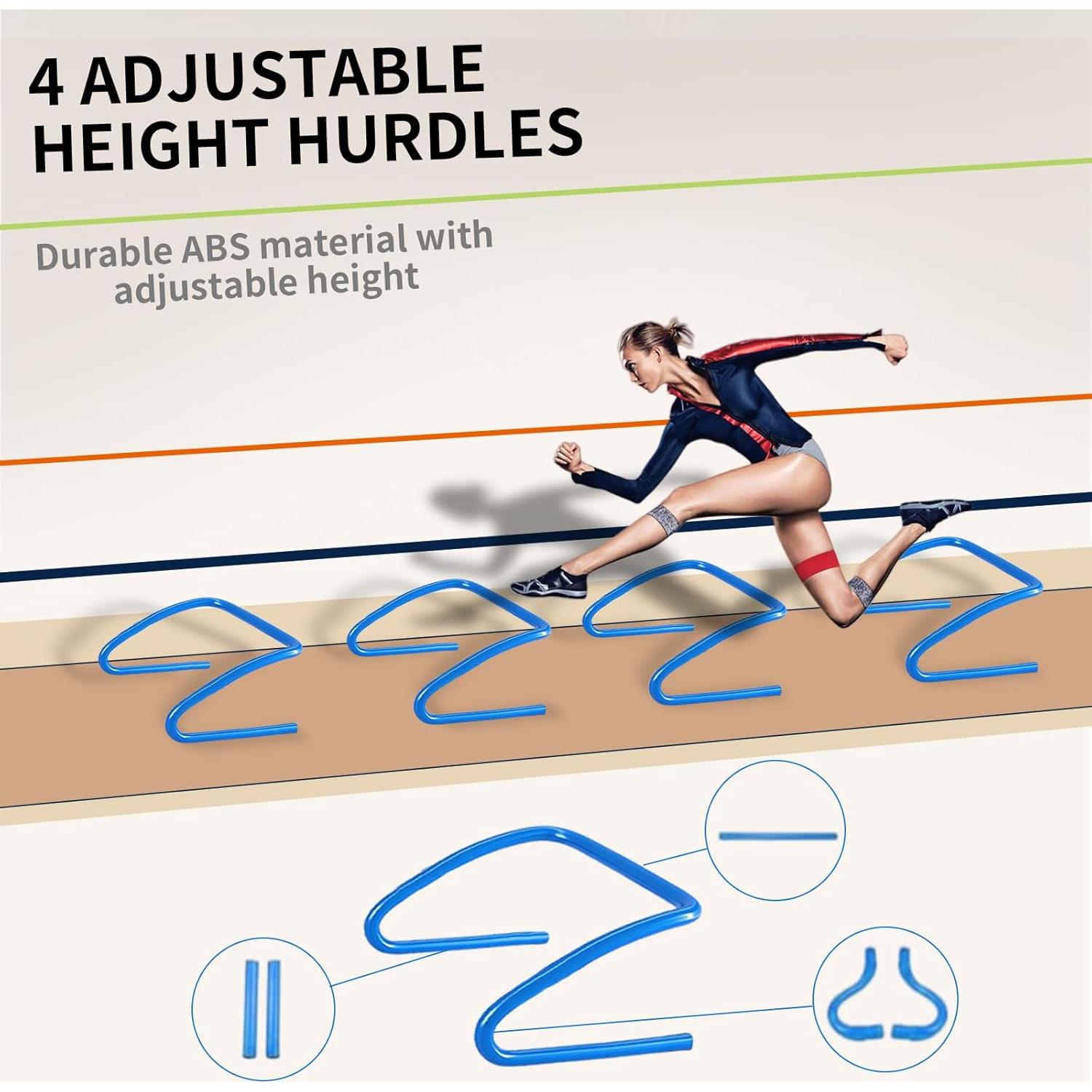 Kit de Entrenamiento de Fútbol AOPUETRX - Escalera 6.1m, 12 Conos, 4 Vallas