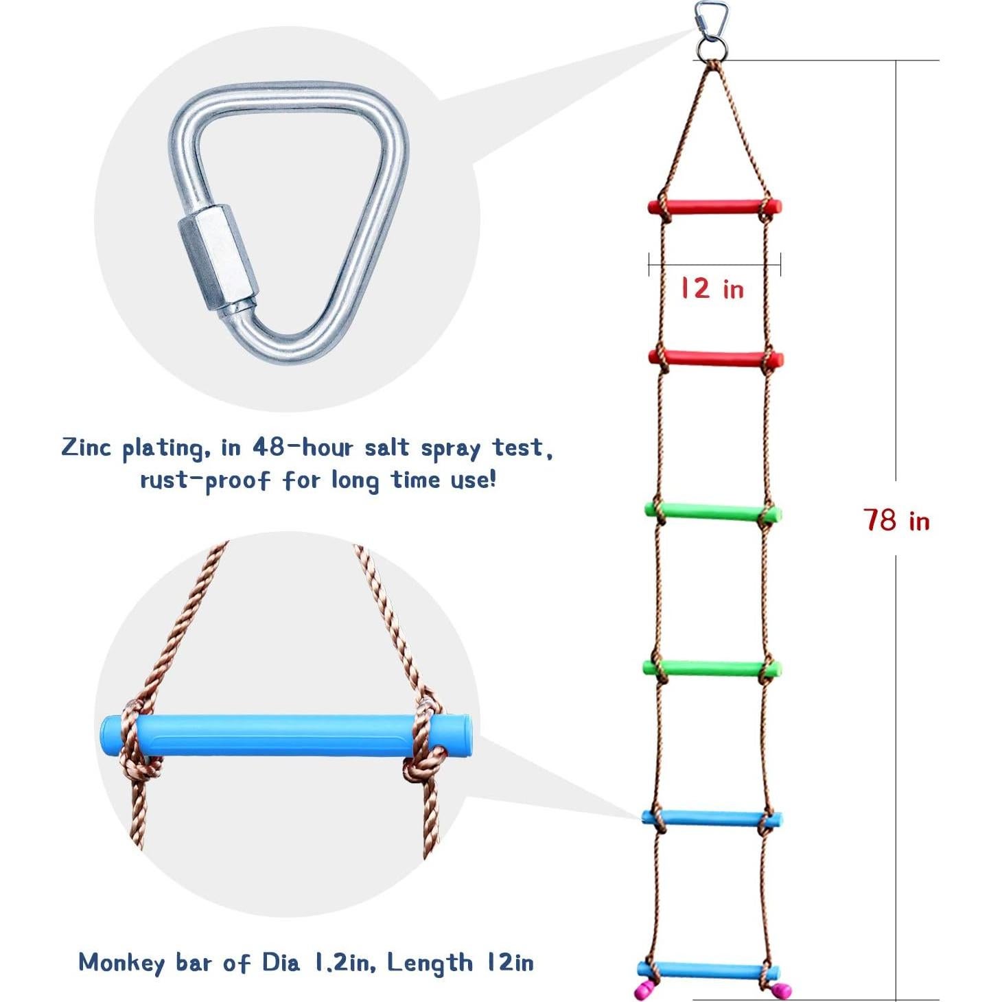 Escalera de Cuerda Ninja Rainbow Craft 2.01m para Niños