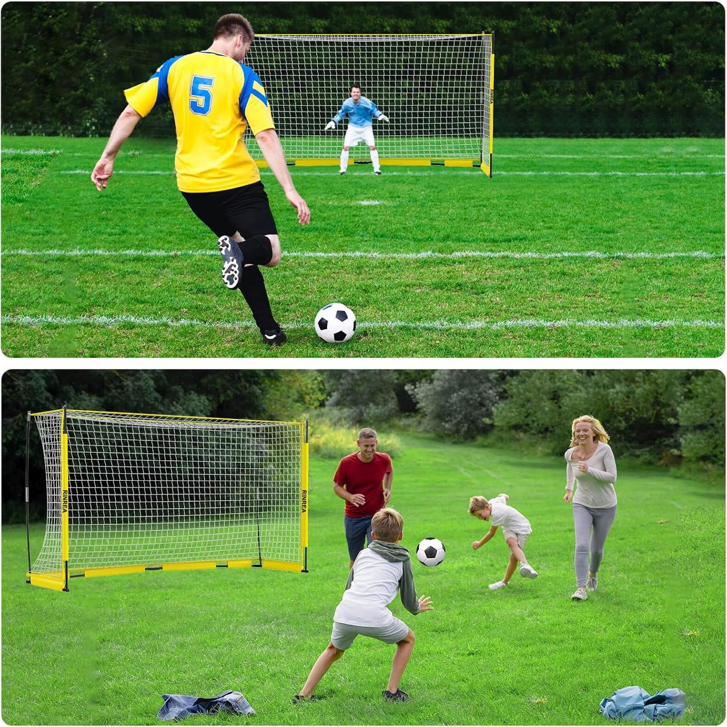 Portería de Fútbol Plegable RINREA 3.66x1.83m con Bolsa