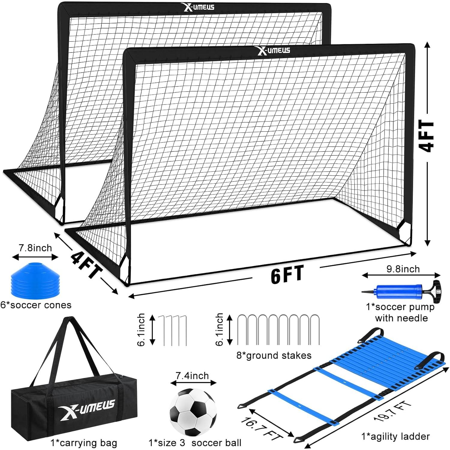 Portería de Fútbol X-UMEUS 6x4 pies para Niños - Set de 2