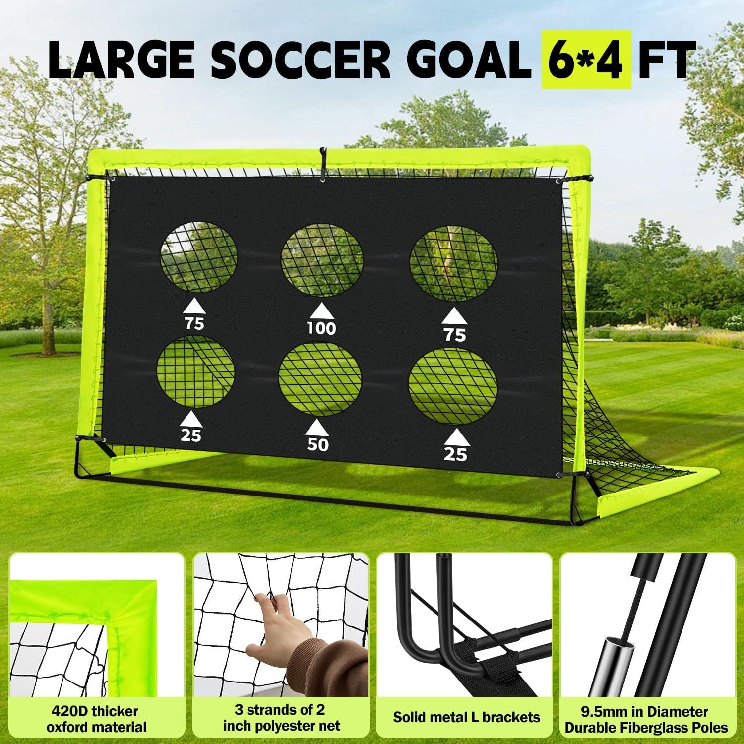 Portería de Fútbol Plegable Hoerlar 1.83x1.22 m Set de 2