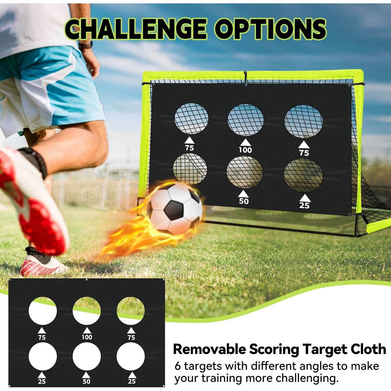 Portería de Fútbol Plegable Hoerlar 1.83x1.22 m Set de 2