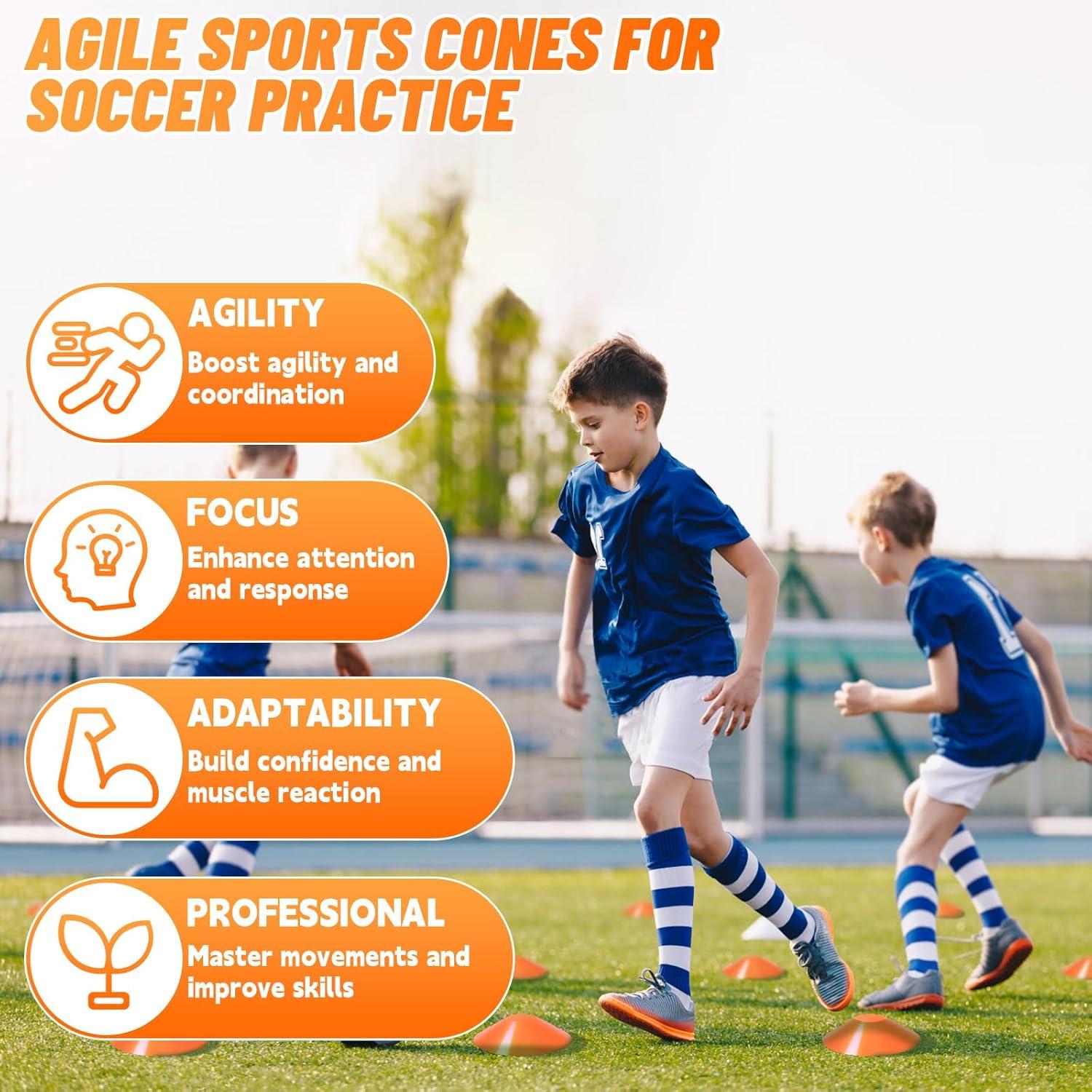 Conjunto de 2 Porterías de Fútbol Bearwill 1.22x0.91m para Niños