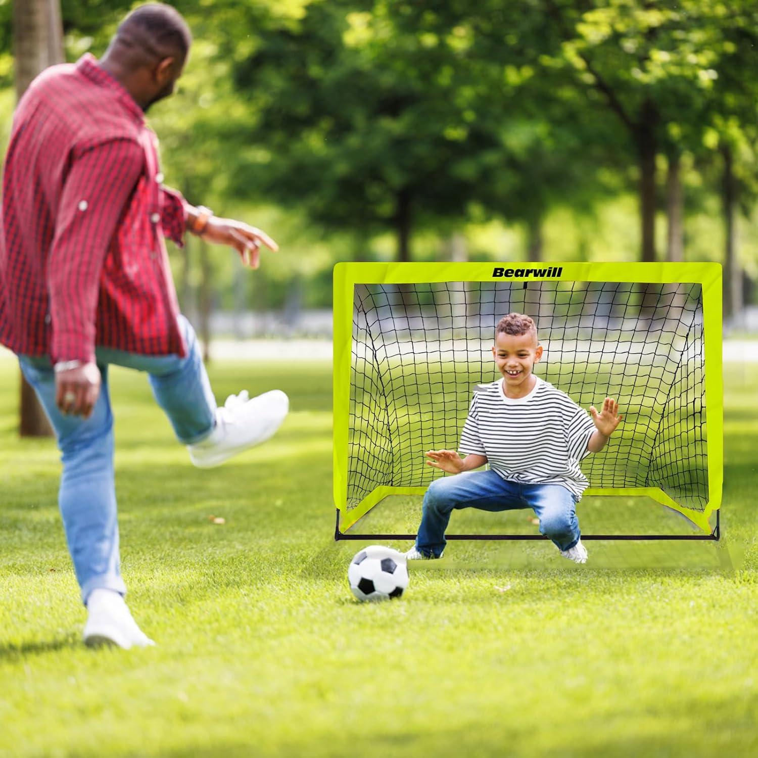 Conjunto de 2 Porterías de Fútbol Bearwill 1.22x0.91m para Niños