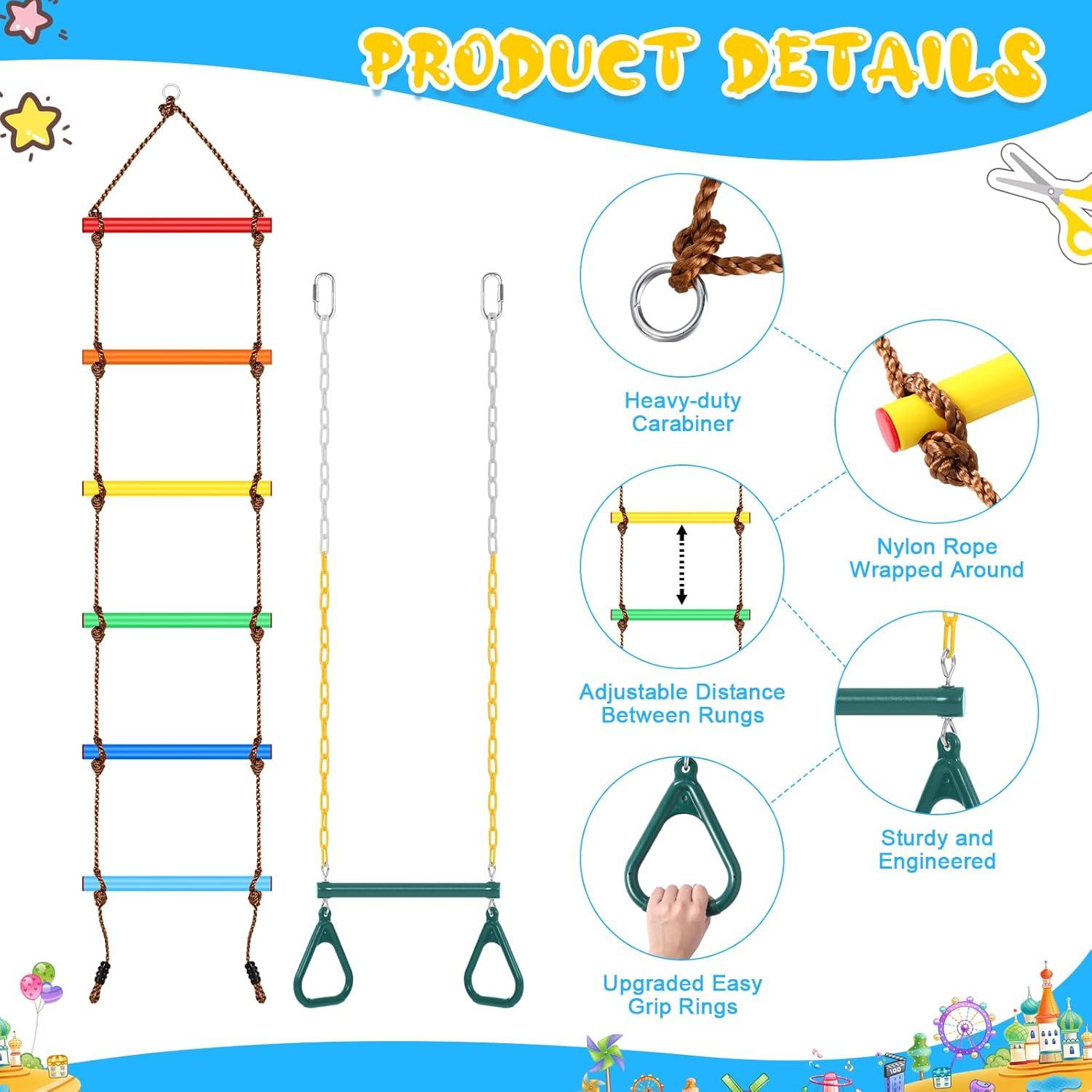 Juegos de Columpios ShinyRelief Barra Trapecio 121.9cm Verde