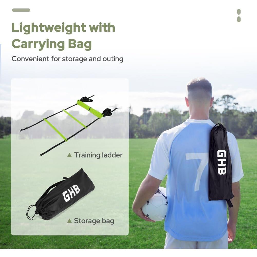 Escalera de Agilidad GHB 12 Peldaños 6 Metros + 50 Conos