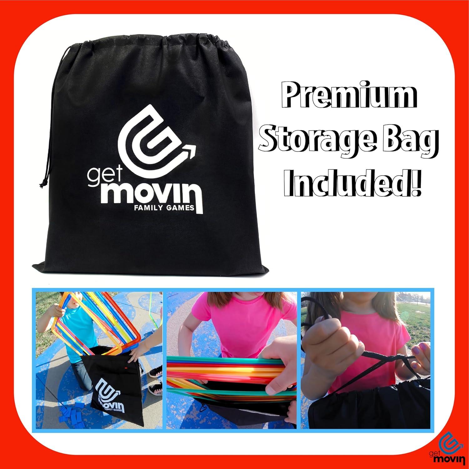 Set de Hopscotch Getmovin Sports con 2 Beanbags Gigantes 38.1 cm