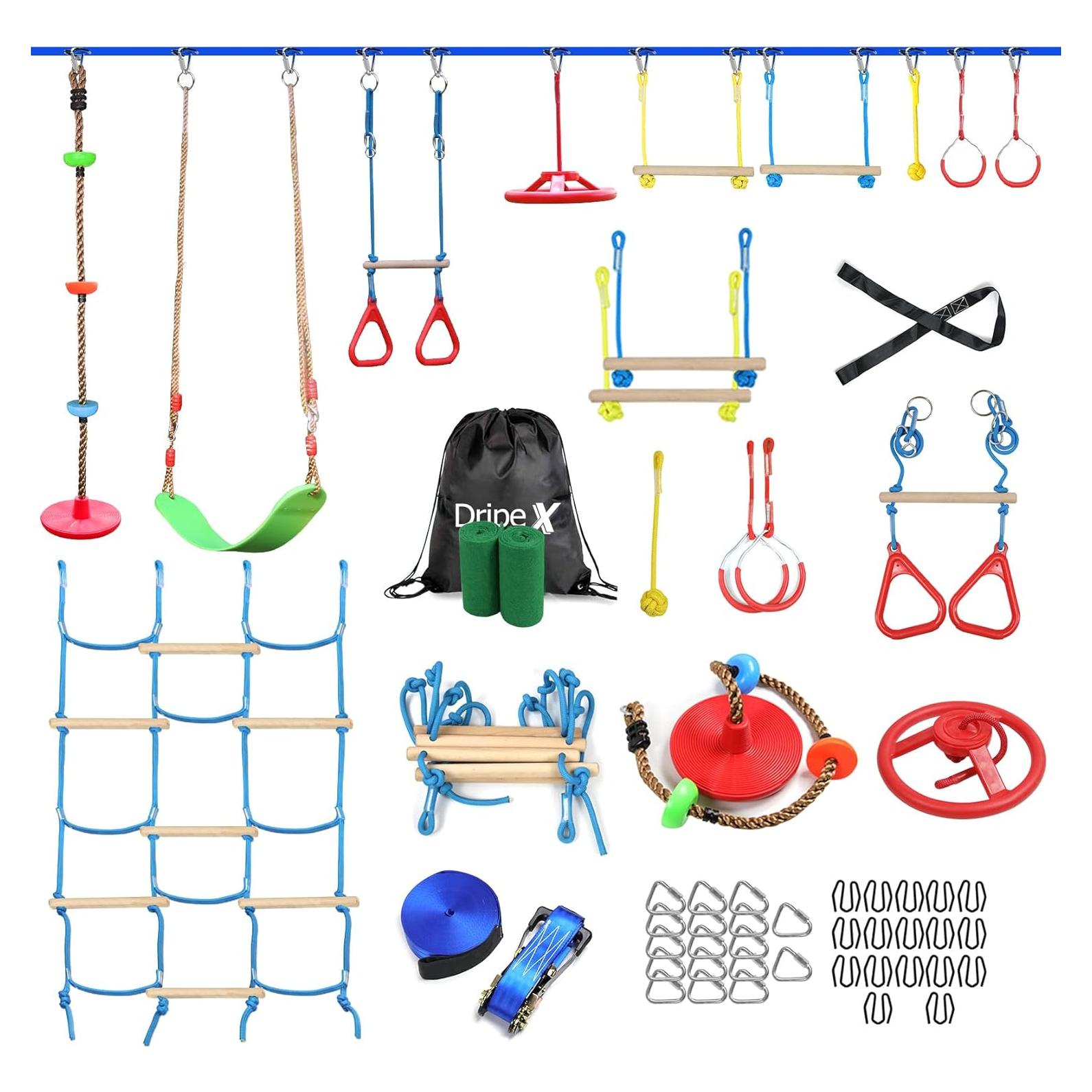 Curso de Obstáculos Ninja Dripex 18.29m con 10 Accesorios