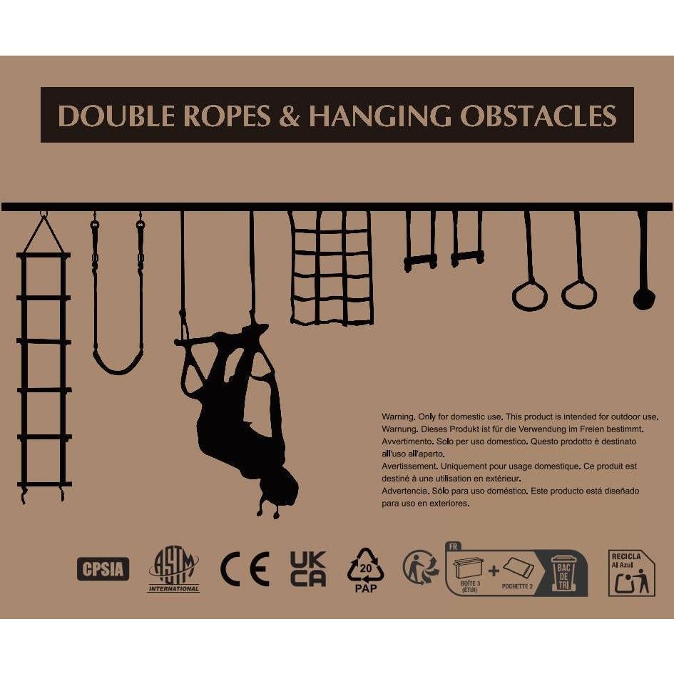 Curso de Obstáculos Ninja Dripex 18.29m con 10 Accesorios