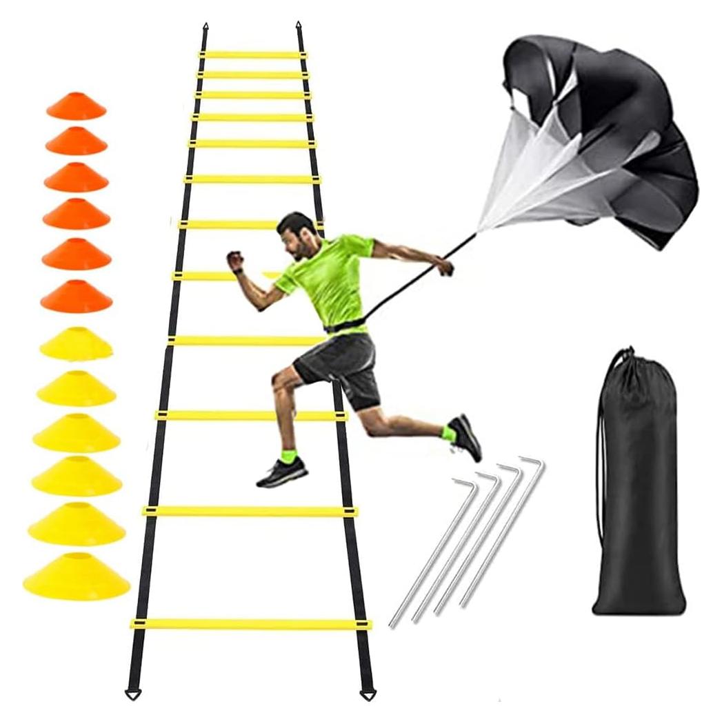 Conjunto de Entrenamiento de Agilidad LAMOOER 20 pies 12 Peldaños