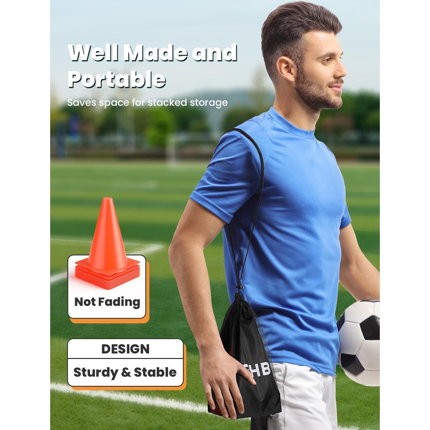 Escalera de Agilidad GHB 6 Metros 12 Peldaños + 12 Conos de Fútbol