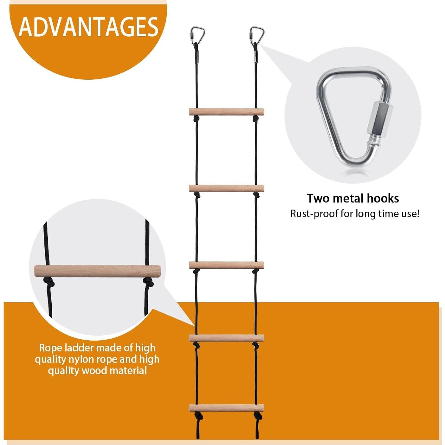 Escalera de Cuerda Colgante ChengFu para Niños 7 Escalones