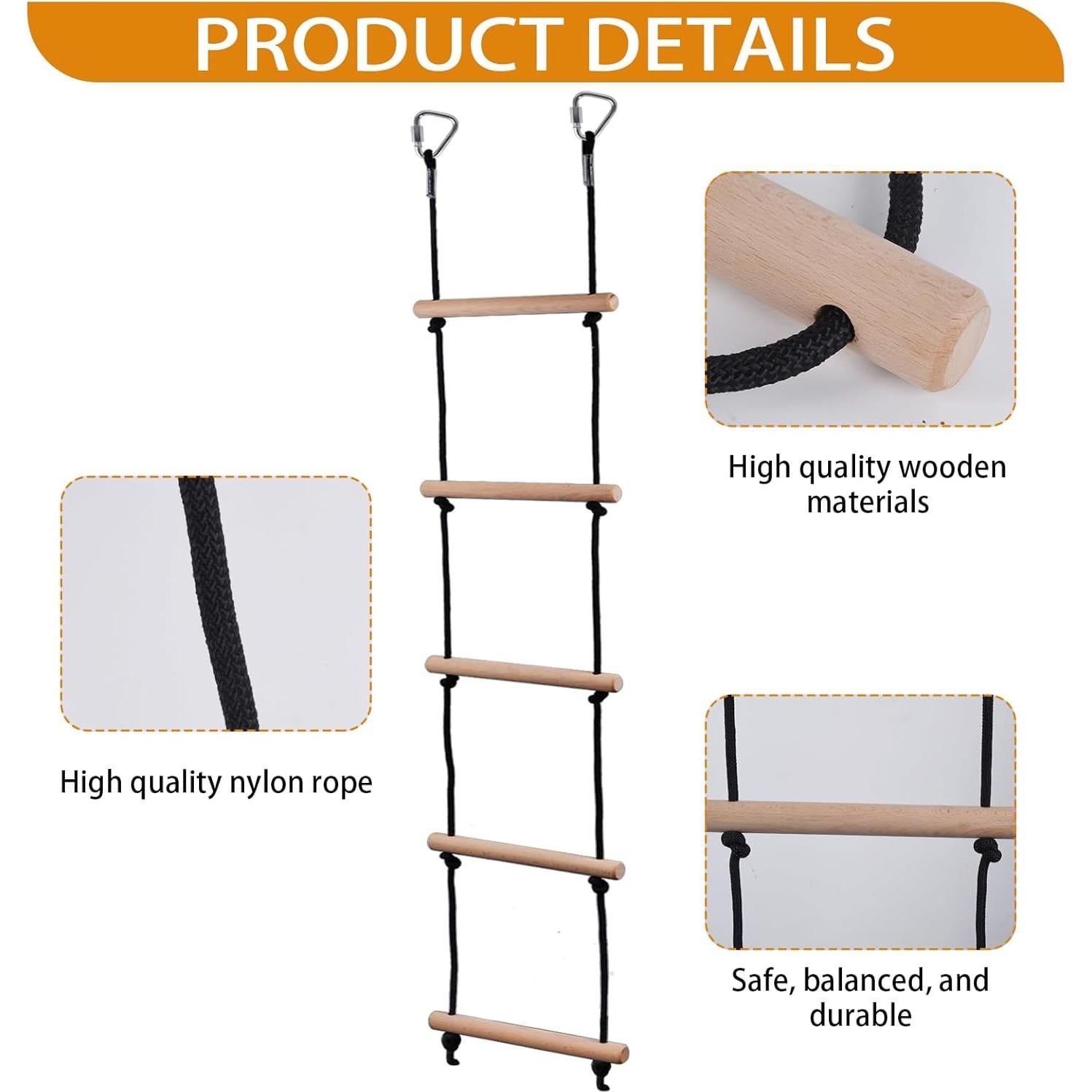 Escalera de Cuerda Colgante ChengFu para Niños 7 Escalones