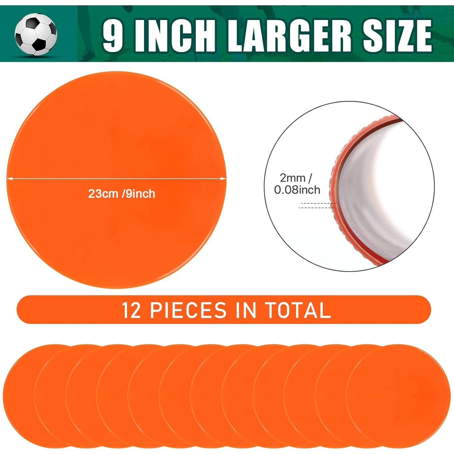 Marcadores de Spot de Goma SIFENYU 23cm Antideslizantes 12pcs