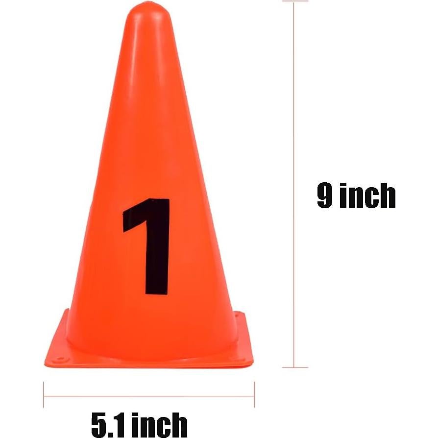 Conos de Tráfico de Plástico ASENVER 22.86 cm Paquete de 8