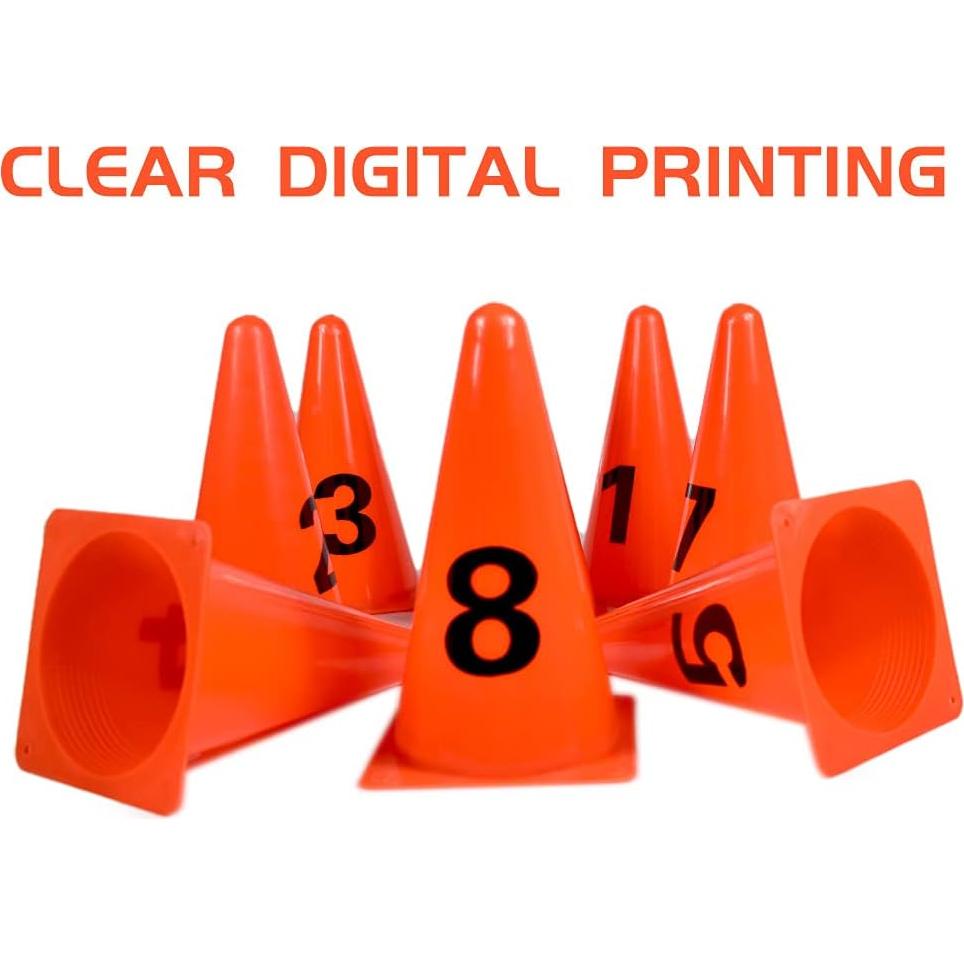 Conos de Tráfico de Plástico ASENVER 22.86 cm Paquete de 8