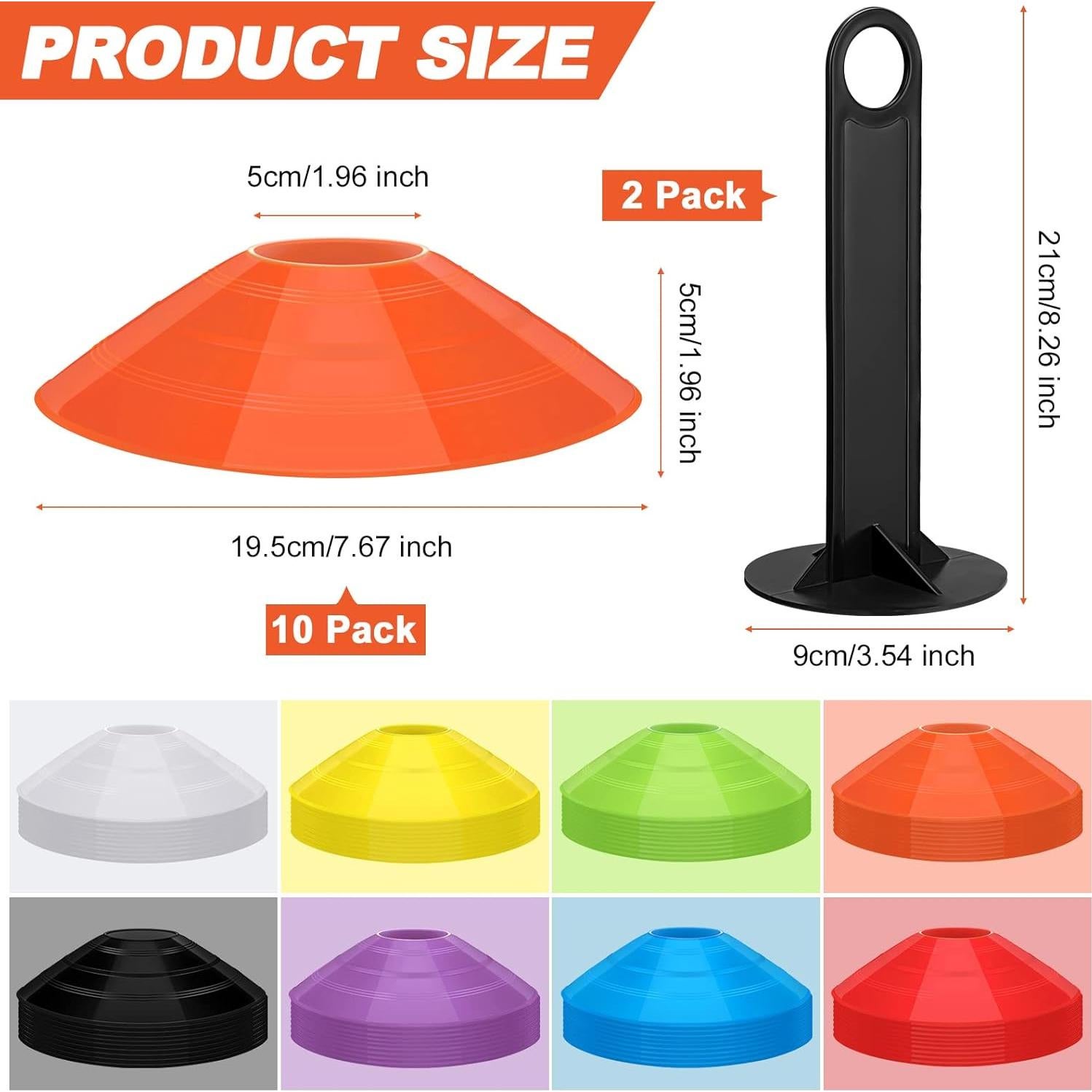 Conos de Fútbol Jerify 80 Pcs Multicolor con Soportes