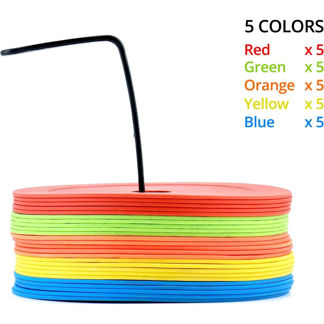 Marcadores de Cono Plano QWORK 25 Piezas 15.24 cm Multicolor