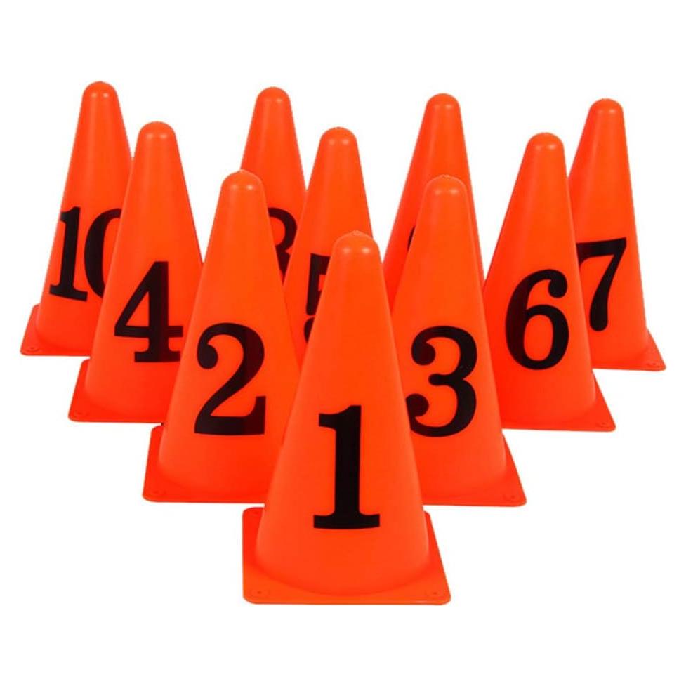 Conos de Entrenamiento Naranja 10 Pcs SEWACC 13.5x13.5 cm