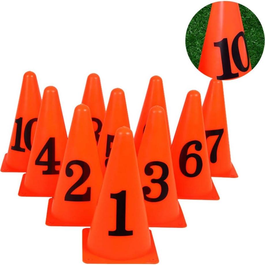 Conos de Entrenamiento Naranja 10 Pcs SEWACC 13.5x13.5 cm