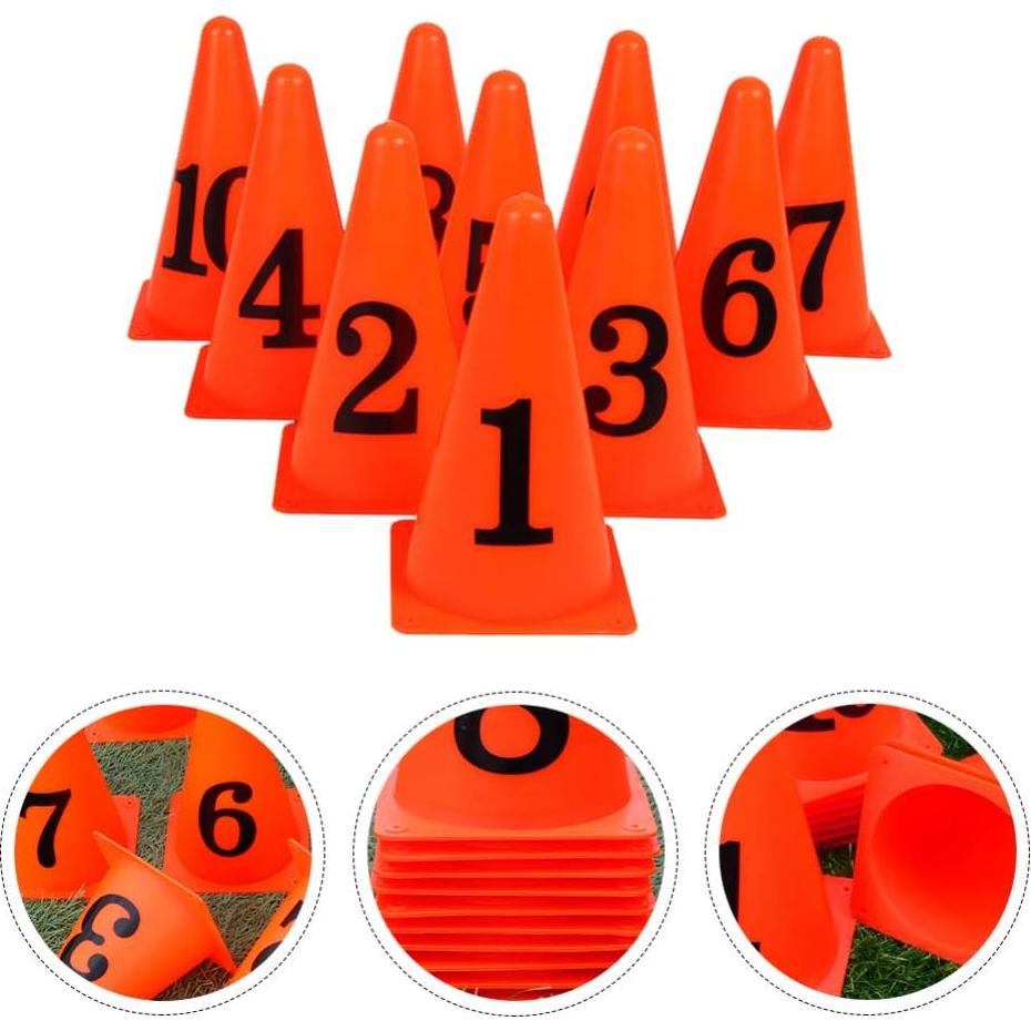 Conos de Entrenamiento Naranja 10 Pcs SEWACC 13.5x13.5 cm