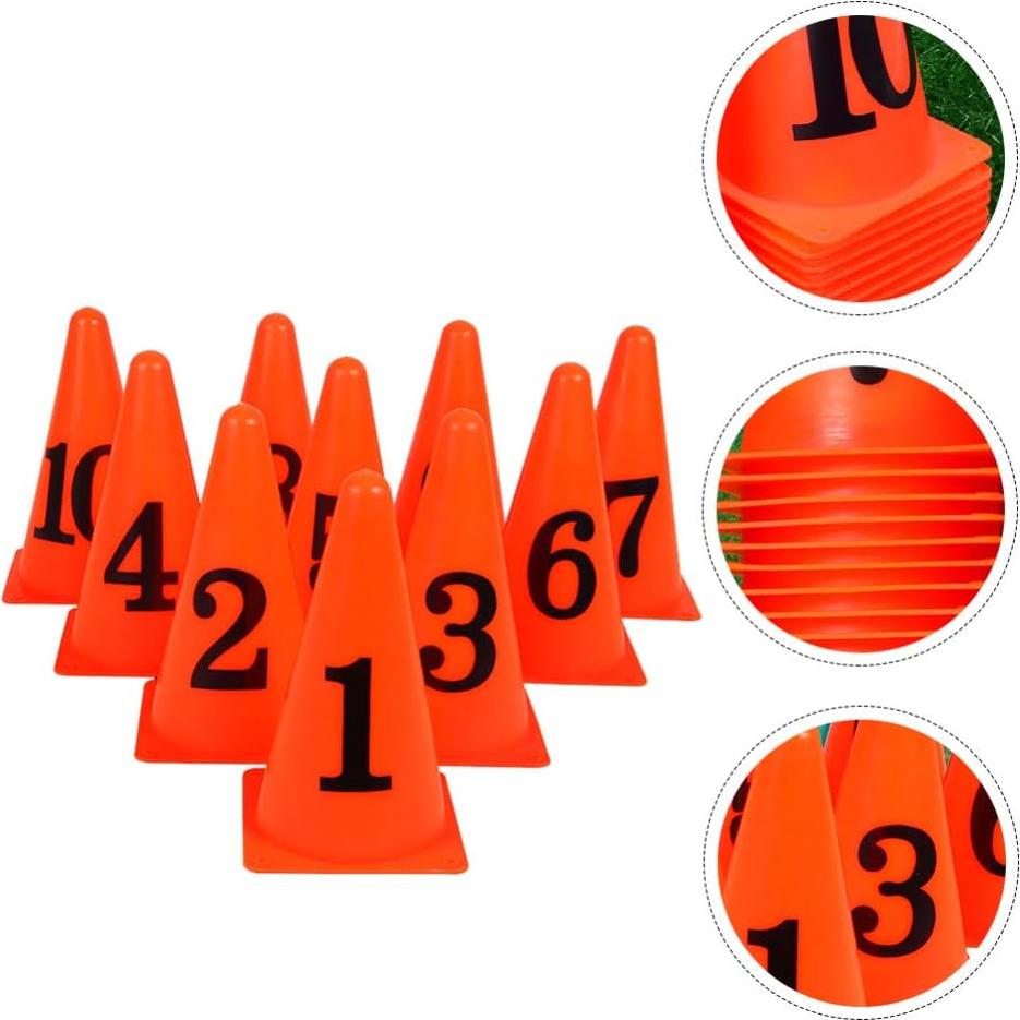 Conos de Entrenamiento Naranja 10 Pcs SEWACC 13.5x13.5 cm