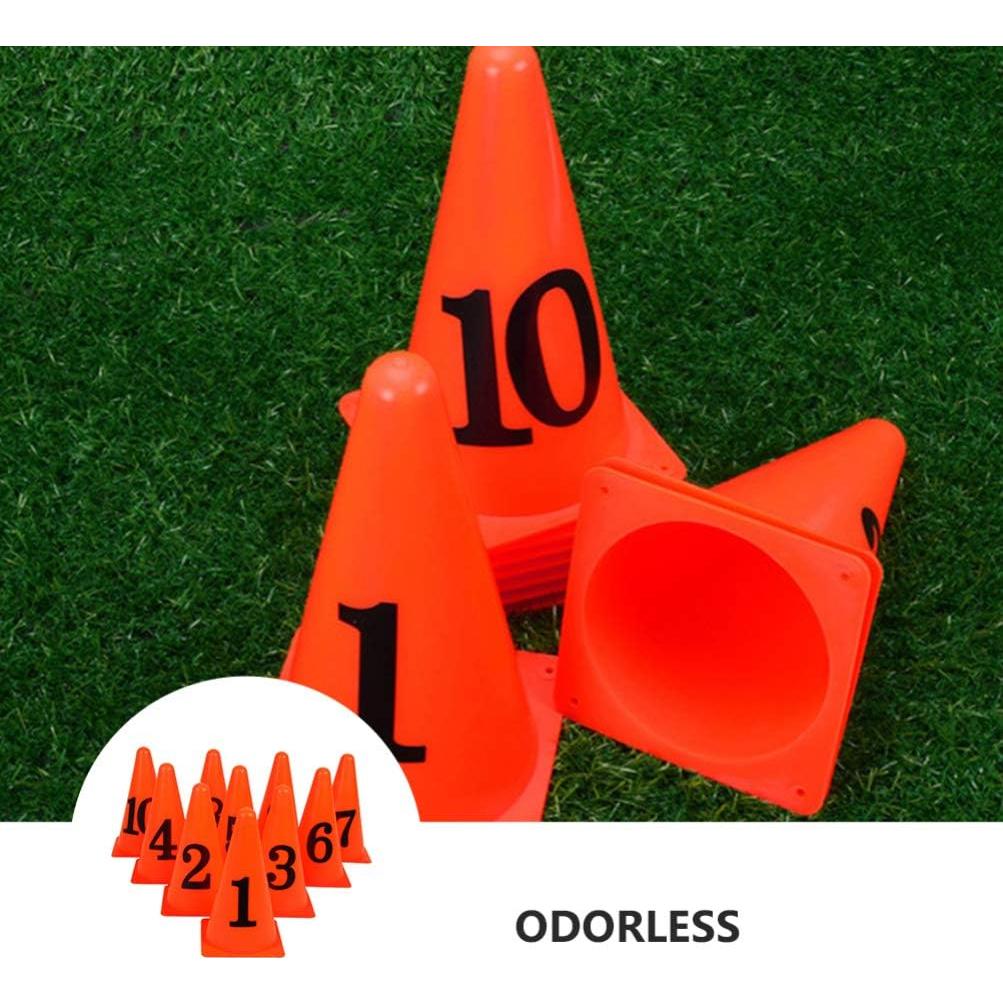 Conos de Entrenamiento Naranja 10 Pcs SEWACC 13.5x13.5 cm