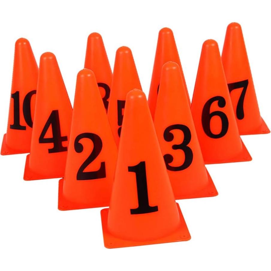 Conos de Entrenamiento Naranja 10 Pcs SEWACC 13.5x13.5 cm